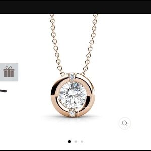 CATE & CHLOE Zara 18k Rose Gold Plated Crystal Pendant Chain Necklace